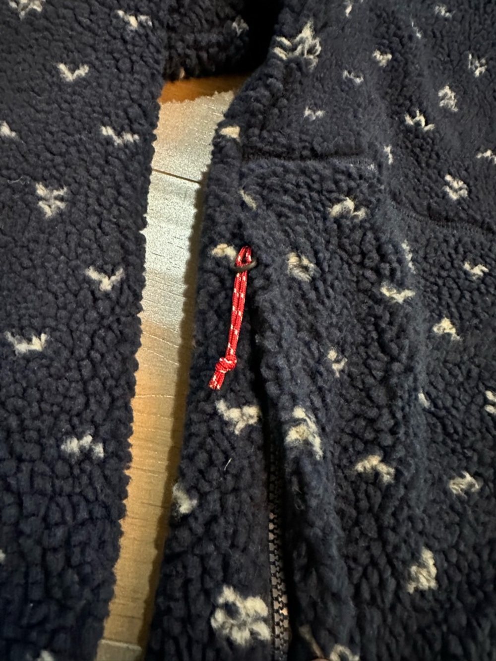 Alpine Design Navy Patterned Sherpa Jacket with Subtle Light Pattern - Picture 12 of 14